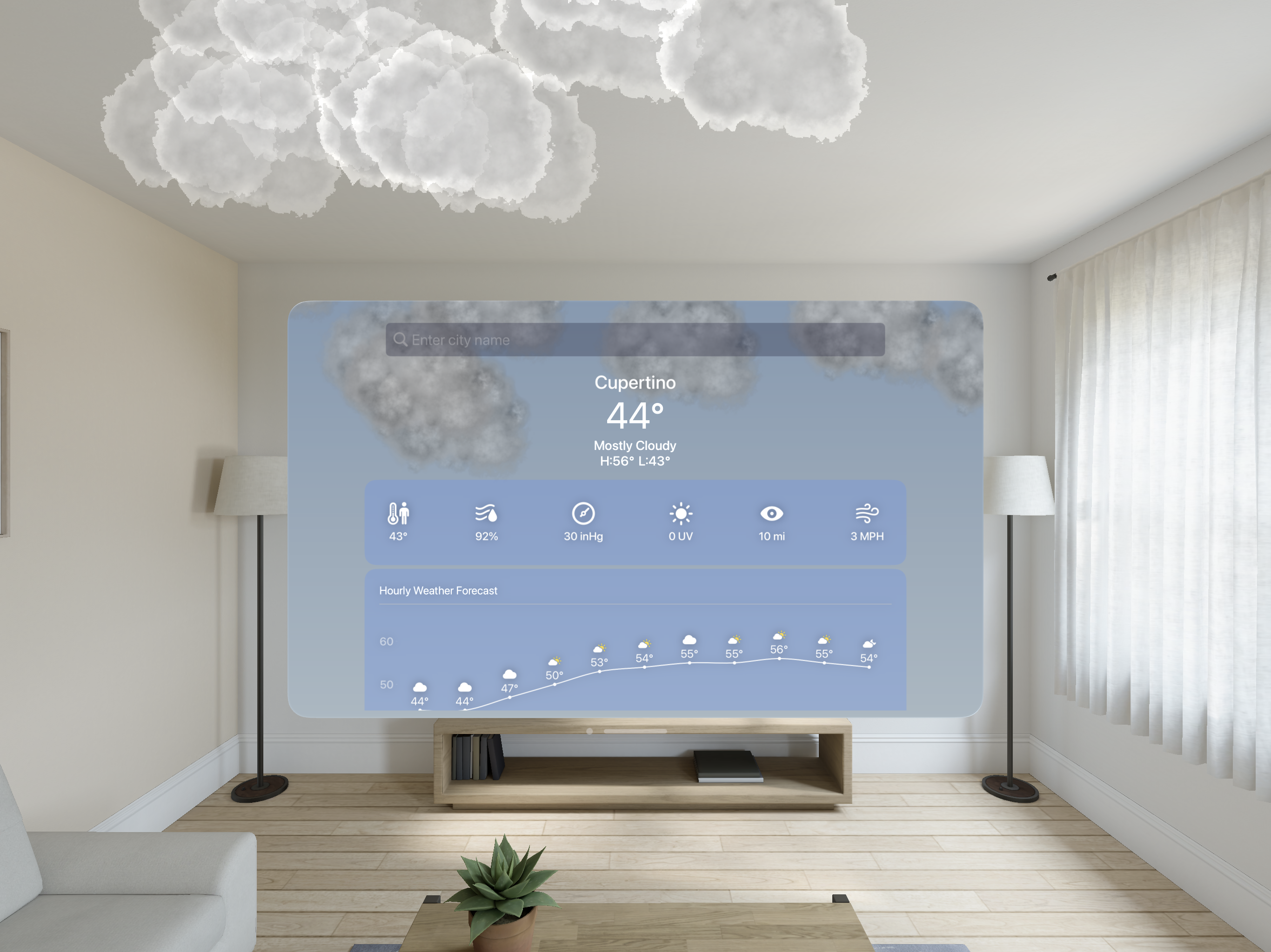 Vision Weather app for Apple Vision Pro